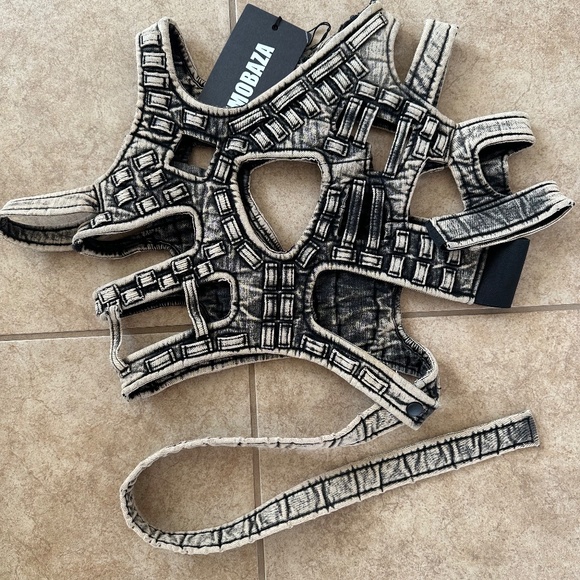 NWT DEMOBAZA Chest Grid Dimentsion Harness Vest Top SIZE XS - Picture 2 of 4